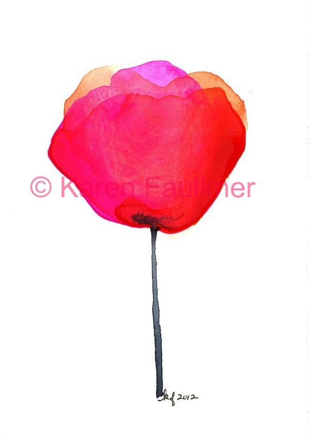Art, Print, Giclee Print of Watercolor Painting: Mexican Paper Flower