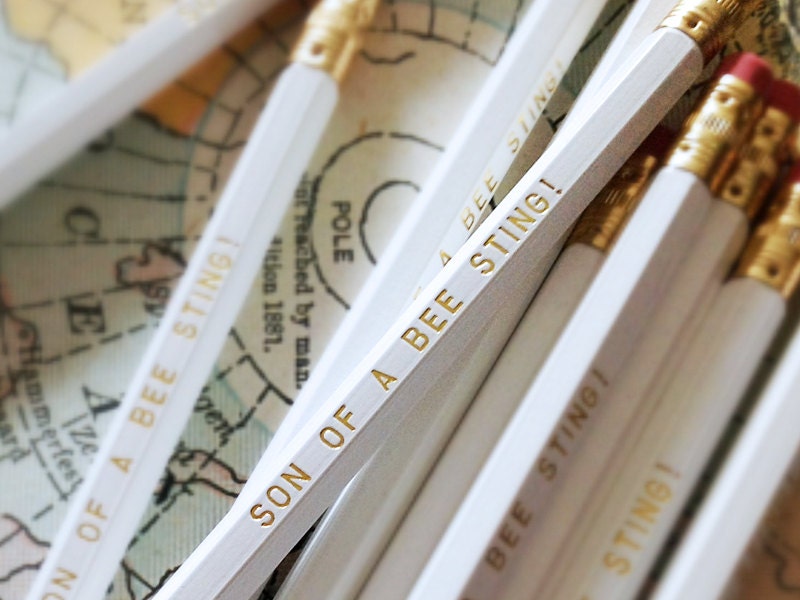 Son of a Bee Sting Will Ferrell Inspired Humorous White Pencil 6 Pack