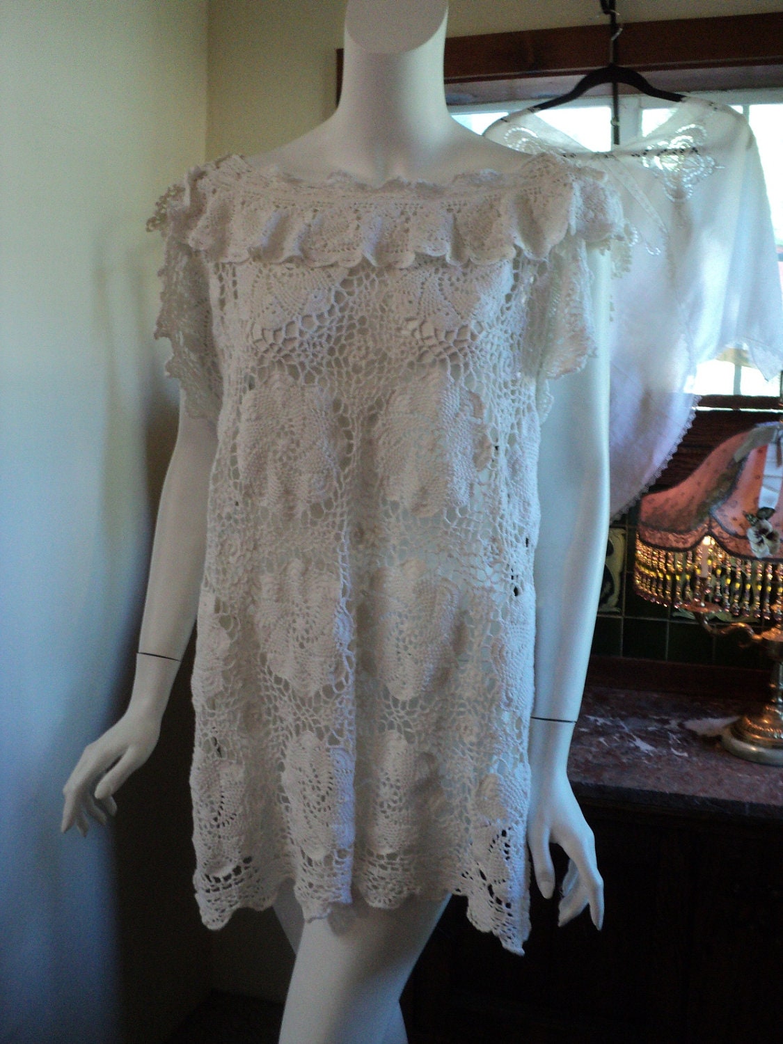 Boho Tunic with Mixed Vintage Doily's