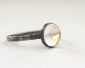 rock crystal quartz sterling solitaire ring clear crystal size 7