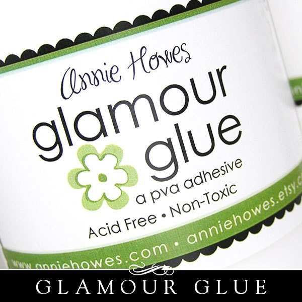 4 oz Bottle of Glamour Glue. Archival PVA Adhesive. Dries Clear and Flexible. Made in USA