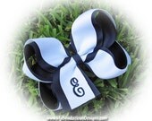 Girls XL  Monogrammed Hair Bow with Two Ribbons