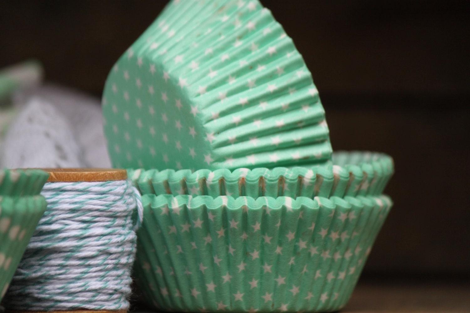 Mint Green Mini Stars Paper Cupcake Liners Set of 25 Baking Cups Il_170x135