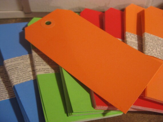 Orange hang tags, set of 10 Il_570xn