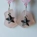 Starfish, Pink Sea Glass and Crystals Dangle Earrings