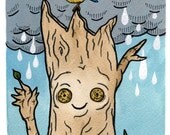 Tree Guy & Birdy in the Rain