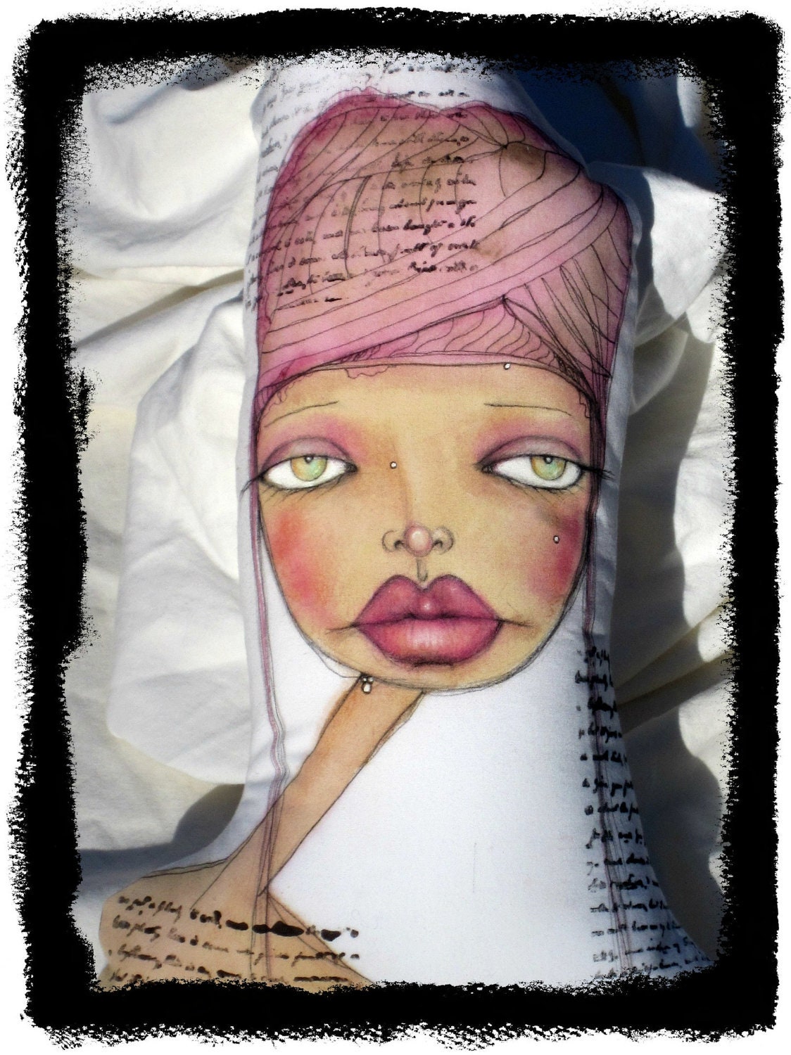 Free-Form Fabric pillow- Girl