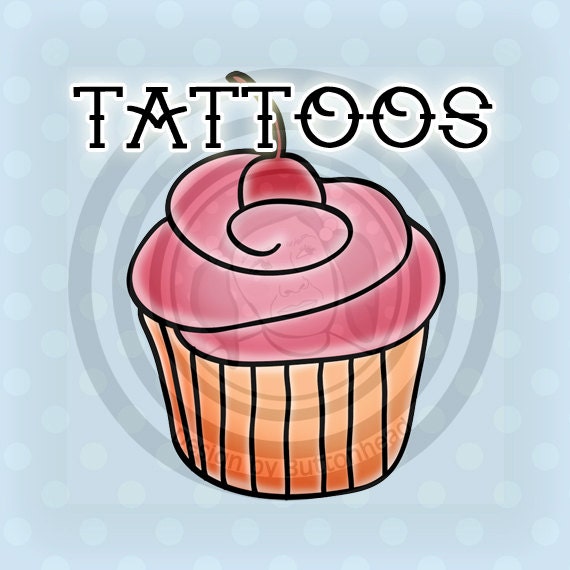 12 Cupcake Party Favor Temporary Tattoos