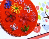 Hand Embroidered Holland Wool Felt Hair Clip