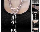 Pearl Lariat Necklace Belt Bracelet