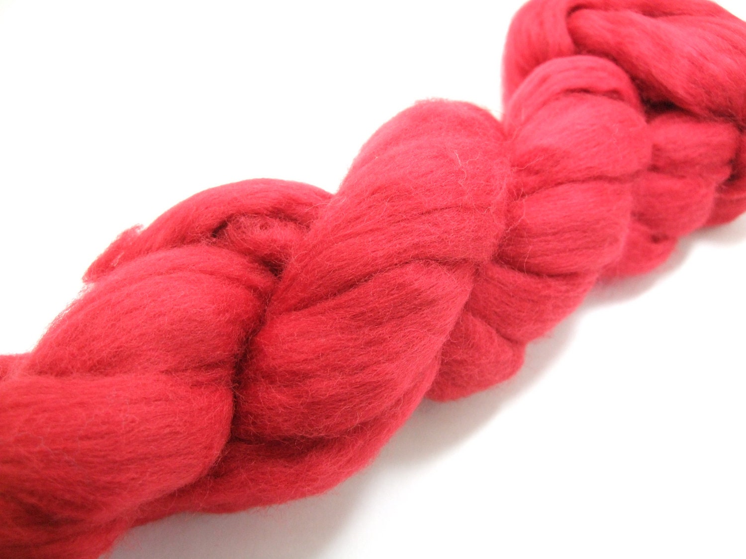 Mill-end wool top - scarlet red