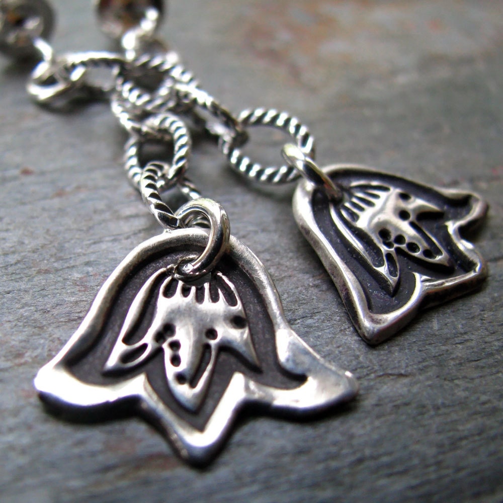 Silver Lotus Flower Earrings, PMC Artisan Jewelry, Yoga Jewelry, Sterling Silver Ear Posts