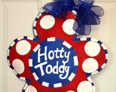 Ole Miss Rebels Hotty Toddy Football Burlap Door Hanger School Spirit College Team Decoration Personalized Dorm Room