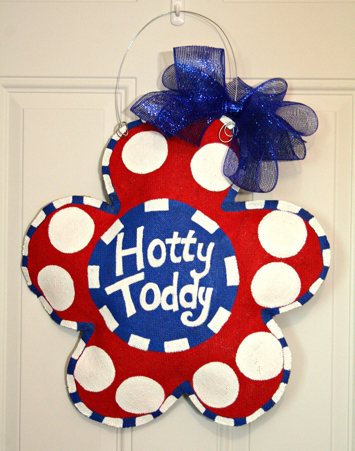Ole Miss Rebels Hotty Toddy Football Burlap Door Hanger School Spirit College Team Decoration Personalized Dorm Room