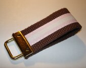 Mini Key Fob    ribbon / fabric on heavy cotton webbing