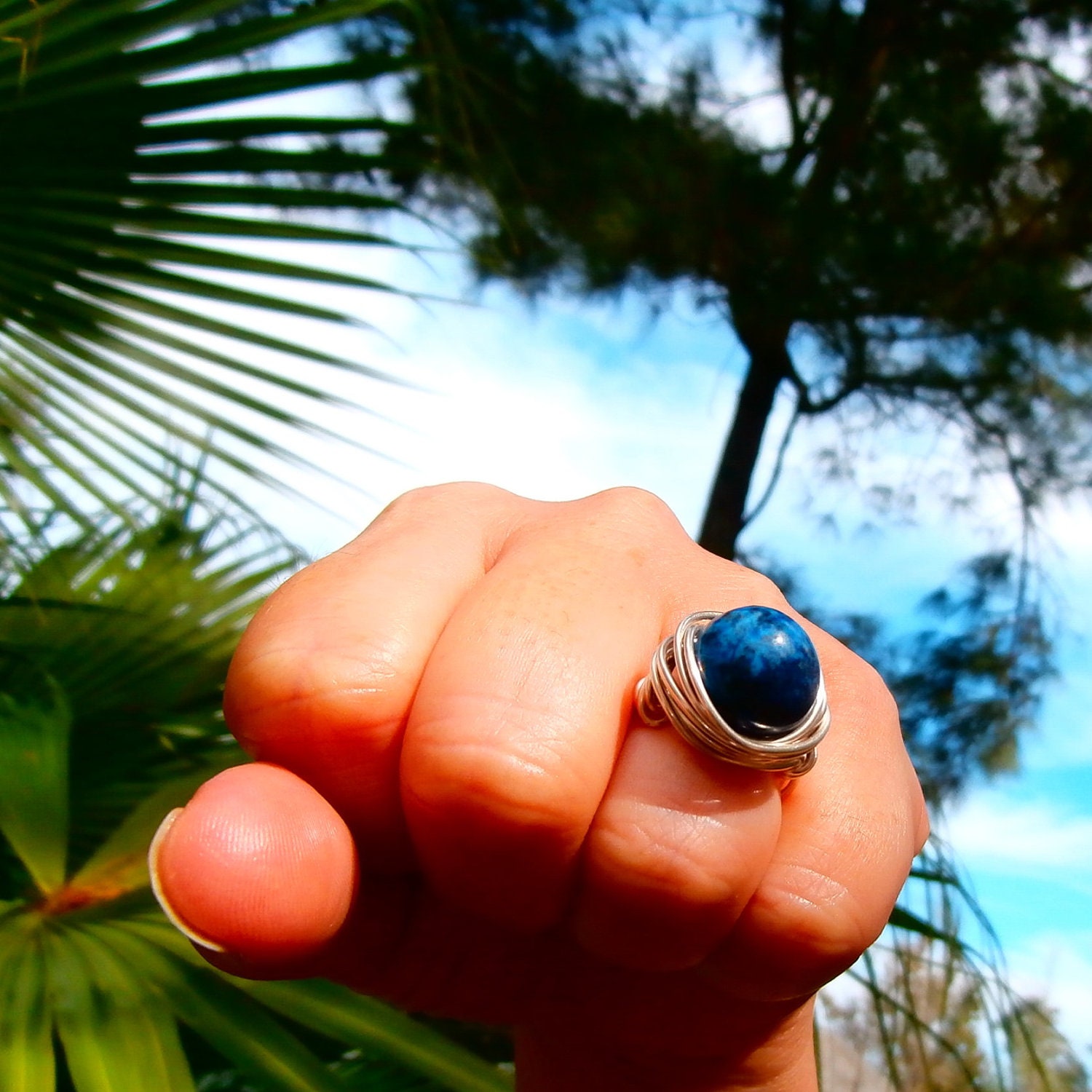 Super Chunky Rings, CHUNKY Cocktail Ring, Lapis Lazuli - Showy, Vibrant, Cobalt Blue Gemstone Beauty Size 7 Rings