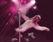 Stripper Sloth, Slothzilla, 3 Pack, Birthday Card, Greeting Cards,  Matching envelopes included