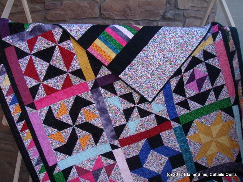 Rainbow Rhapsody Throw Quilt