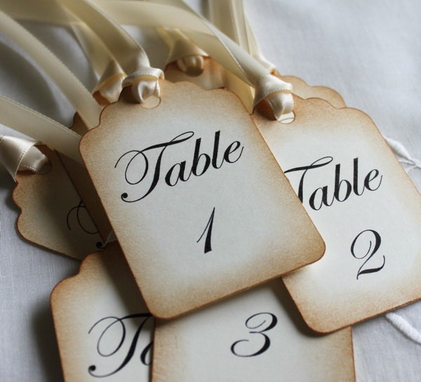Wedding Table Number Cards - Wedding Escort Cards - Table Number Cards - Wedding Place Tags