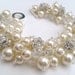 Bridal Jewelry, Wedding, Pearl Bridesmaid Bracelet, Pearl and Rhinestone Bracelet, Cluster Bracelet, Pearl Bracelet, Ivory Pearl Jewelry
