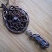 Dreamcatcher Pendant Brown Agate Moonstone and Blue Aqua Aura Quartz point Wire Wrapped Oxidized Copper OurFrontYard Design