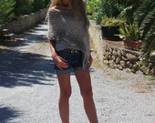 Limestone tweed  Luxury merino and alpaca mix poncho READY to SHIP