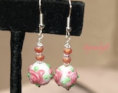 Pink Flower Earrings 12091