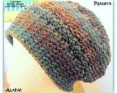 Instant Etsy Download PATTERN - Authie Slouchy Unisex Beanie PATTERN - Textured, Grunge, Subtle Slouch - Adults and Teens - Only 25 Rounds