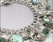 Wizard of Oz Jewelry, Silver Charm Bracelet, Dorothy Jewelry, Wizard of Oz Charm Bracelet, Toto We're Not in Kansas Anymore