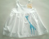 applique blue giraffe dress sundress summer dress clothing size 6 months