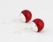 Red Earrings, Sterling Silver, Red Jewelry, Valentines Day, Drop Earrings