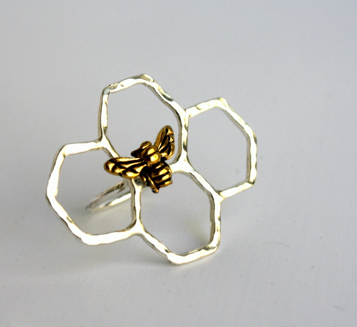 Mini Honey Knuckles- Handmade Sterling Silver Honeycomb Ring