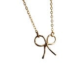 Tiny Handmade 14k Gold Filled Bow Necklace