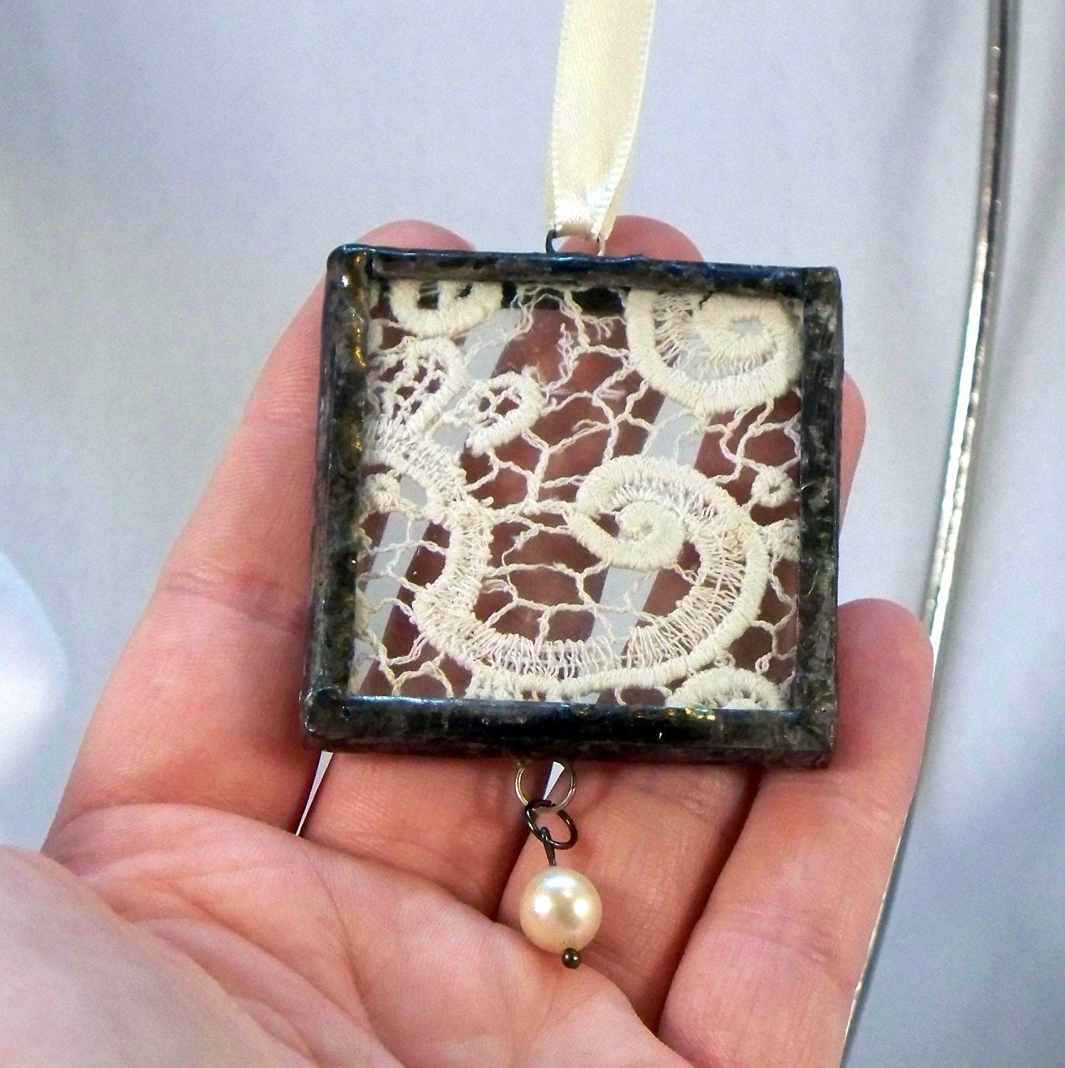 Soldered Vintage Lace Ornament