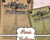 Buy 1 Get 1 Free Vintage French Paris Eiffel Tower Decor Post Card 5x7 Ephemera 2 Collage Sheets Printable Greeting Paper Supplies U-print