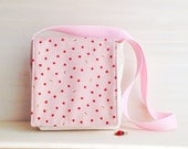 Tiny Cute Apple Handbag for Little Girls - Pink with apples and bees