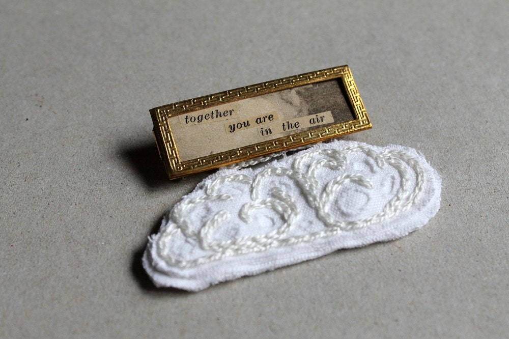 Together you are in the air - mixed media brooch