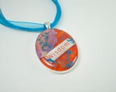 Necklace Orange and Turquoise Featuring Wisdom