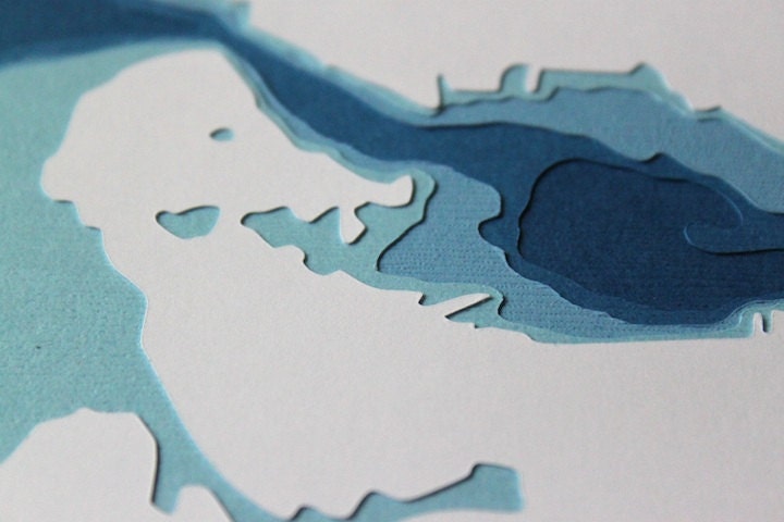 Vancouver - 8 x 10" layered papercut art