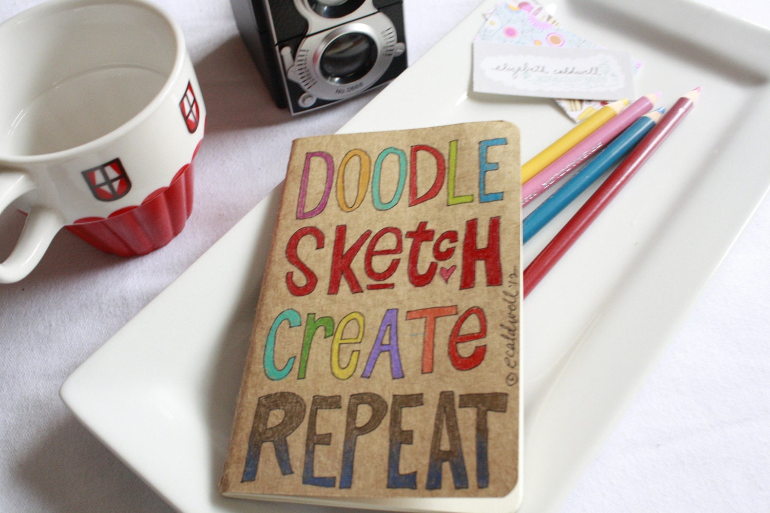 OOAK Kraft Moleskine Illustrated by Hand