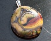 PASSIONATE For POTMELTS---Pot Melt Fused Glass Pendant -- Art Glass By YM