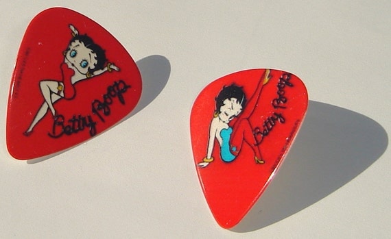 Betty Boop collectors edition guitar pick pierced post earrings