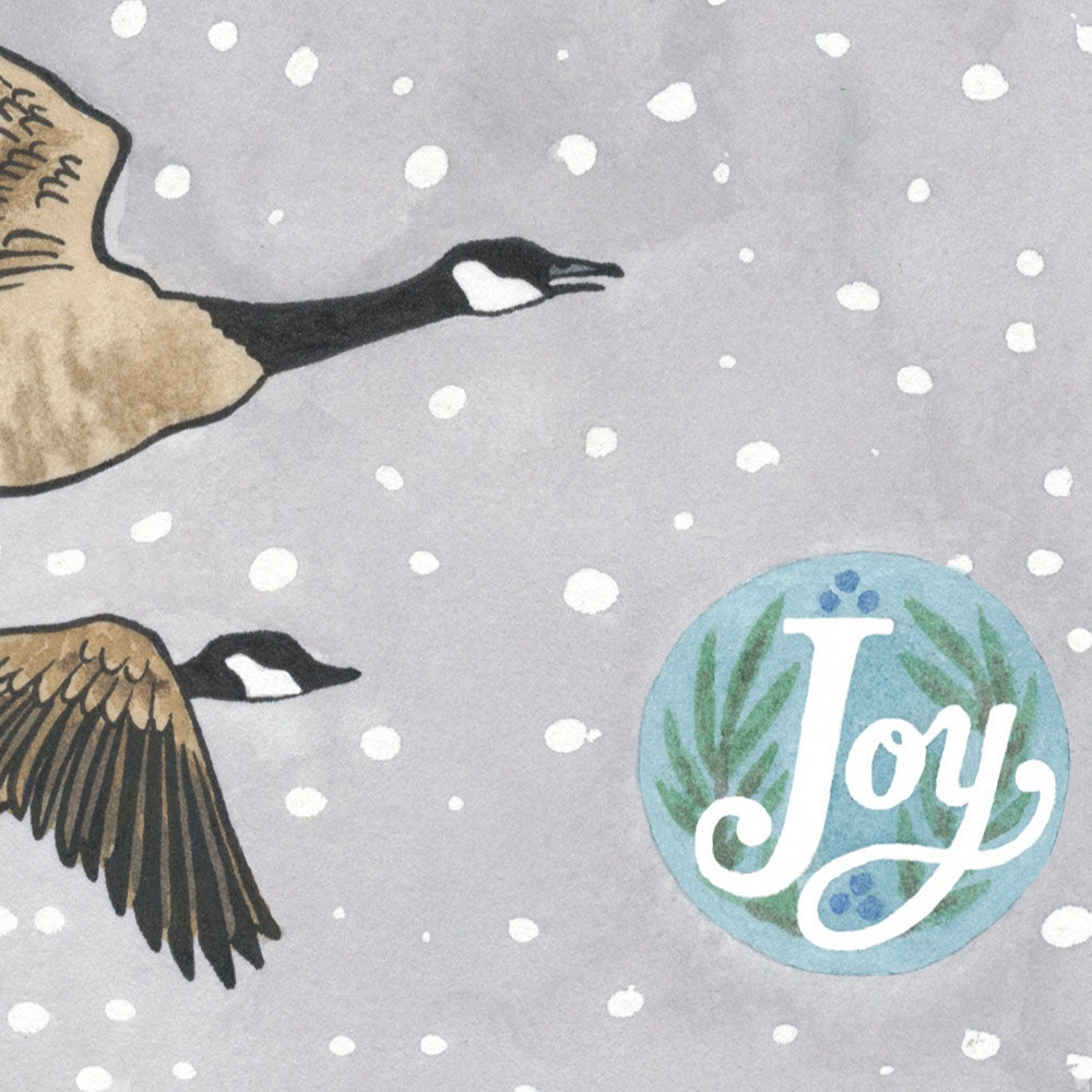 JOY blank holiday Canada goose cards, set of 6