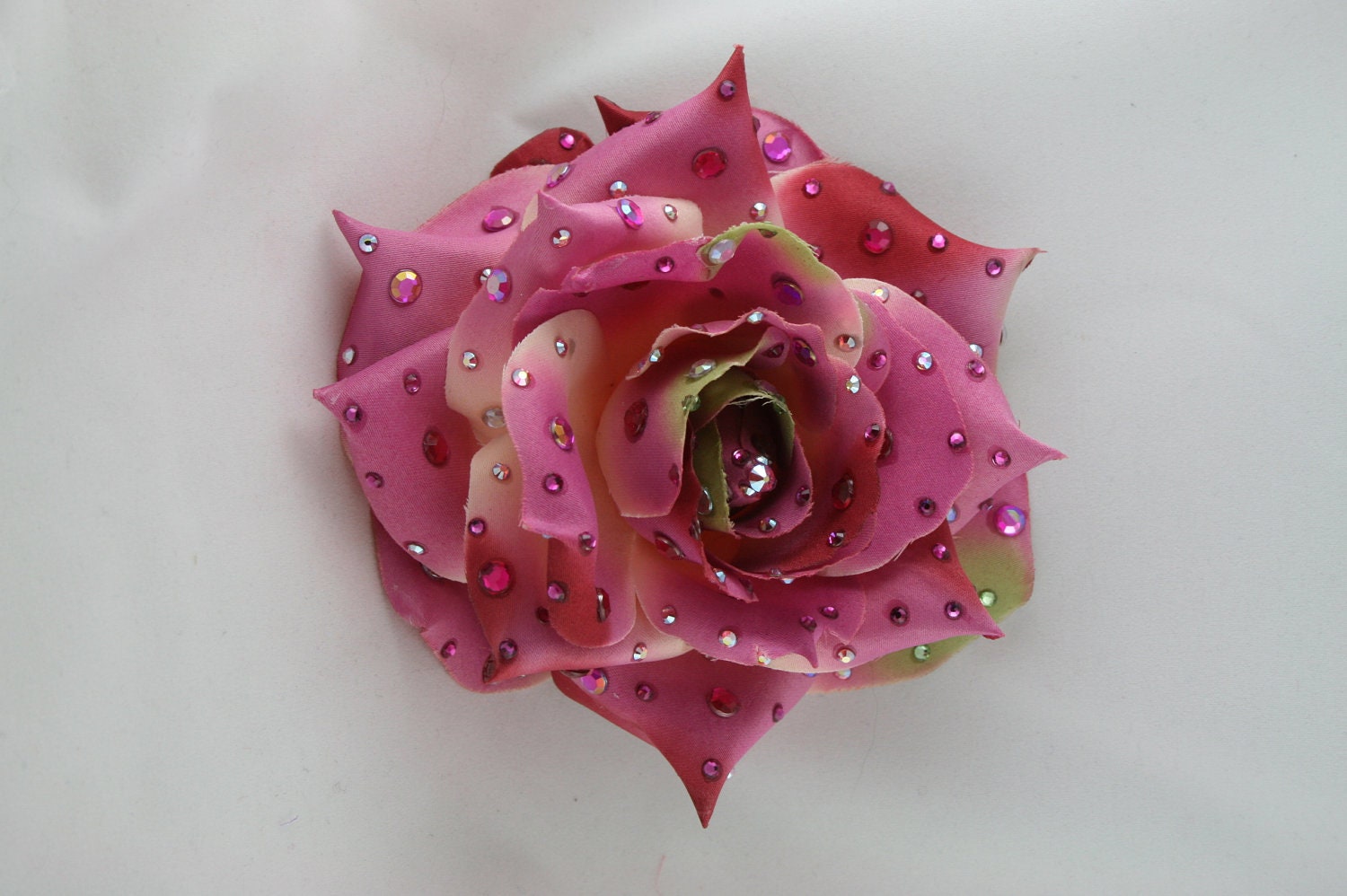Sparkling Multi Pink Silk Rose Hair or Anywhere Clip