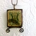 Vintage Stamp Necklace, Whimsical Stamp Necklace, Soldered Stamp Pendant, Stamp Jewelry, Vintage Stamp Pendant, Quirky Eclectic Jewelry