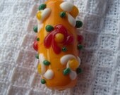 SALE    Handmade Focal Bead,  Spring Flowers
