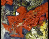 Spelunker 6x6 textured abstract oil painting
