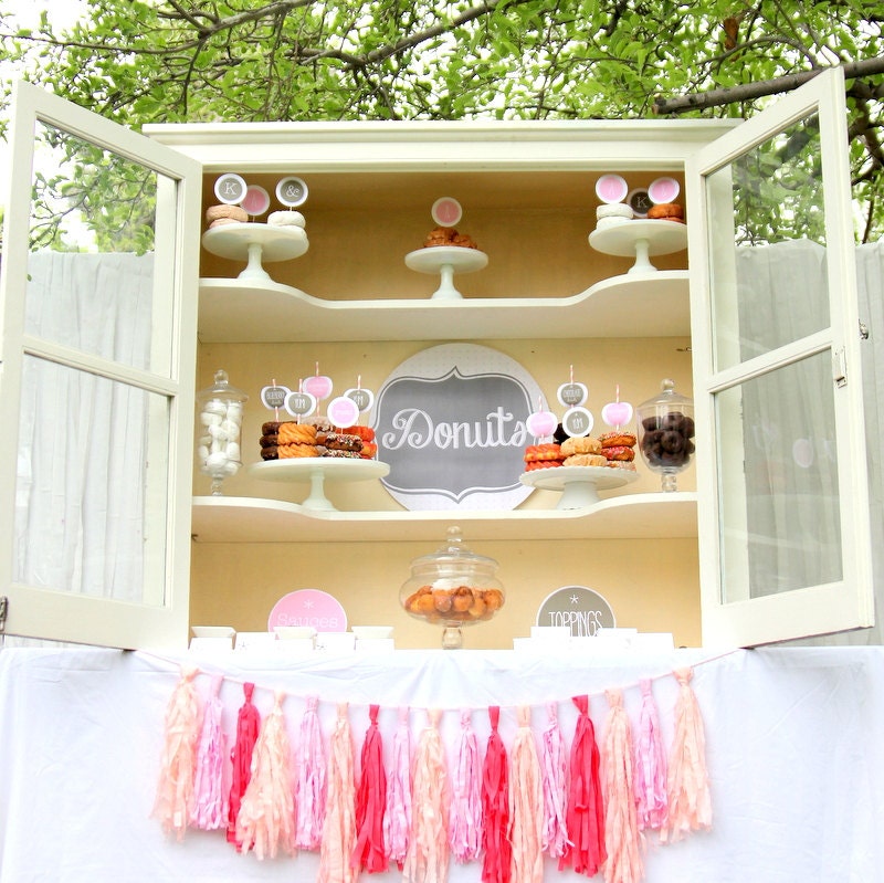 donut bar wedding or party food station labels and signs- complete set of printable files