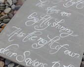O Holy Night Calligraphy Hand Painted Canvas Christmas Holidays Decor