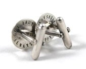 Personalized All Sterling Silver Cufflinks, Special Message, For Men, Keepsake Cufflinks, Anniversary Gift, Anniversay for Him, Husband